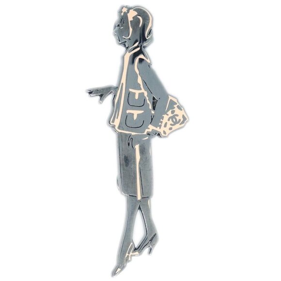 Chanel Silver Mademoiselle Brooch Pin - Picture 1 of 5